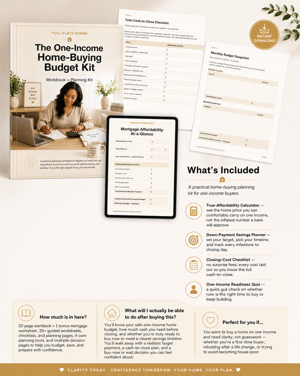 The One-Income Home-Buying Budget Kit