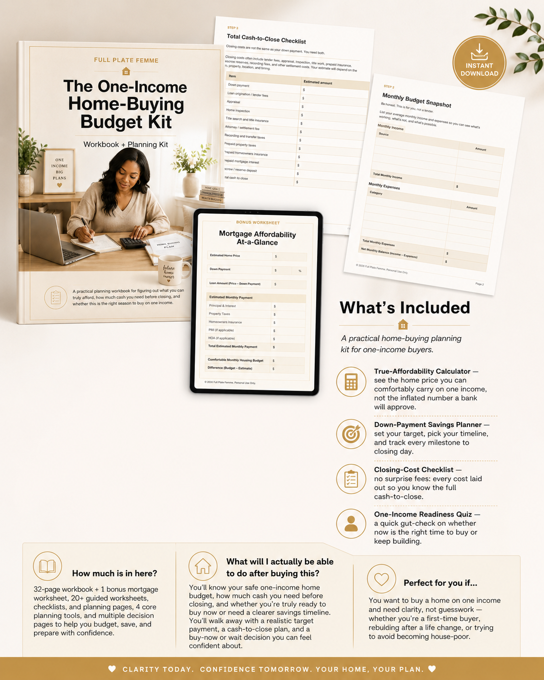 The One-Income Home-Buying Budget Kit